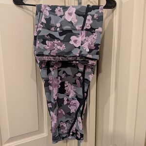 Livi Active Leggings - Purple And Gray Floral